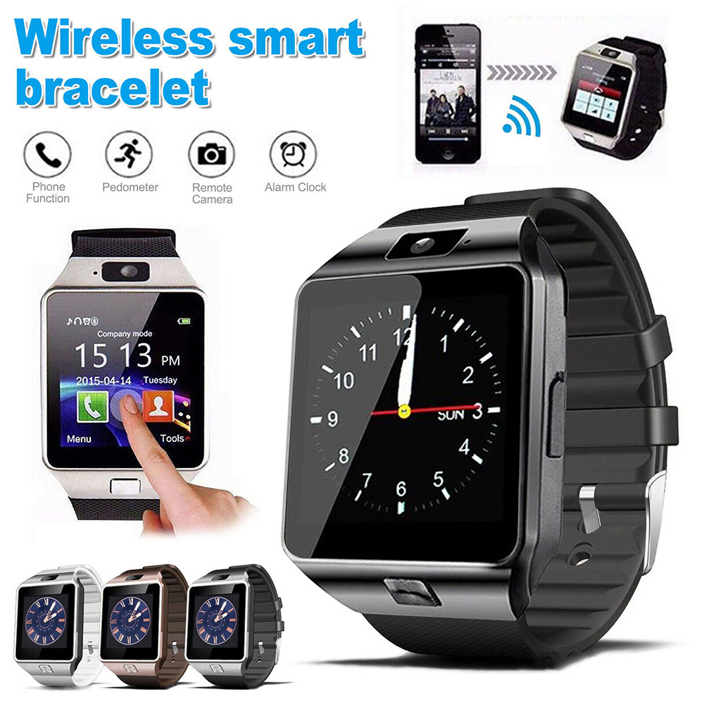 DZ09 Digital Smart Watch with Sim Card Slot Touch Screen Camera Waterproof Wrist Watch GSM for Samsung Android Smart Phone