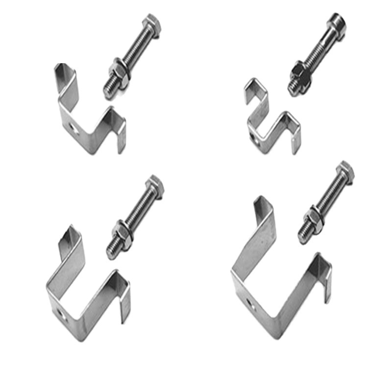 buckle fastened stainless steel grating fixing clips M style saddle fastener galvanized steel grating clamps