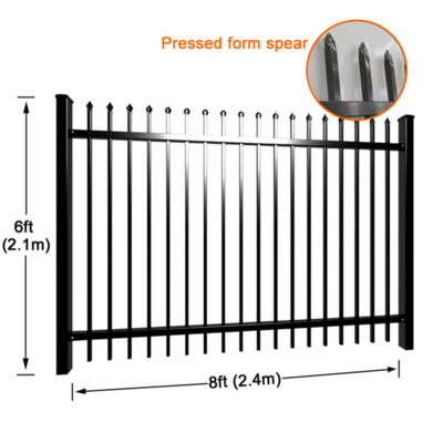 Home Garden Ornamental Black Decorative Metal Wrought Iron Steel Fence