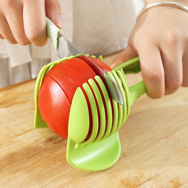 Household Plastic Tomato Slicer Lemon Cutter Multipurpose Handheld Vegetable Fruit Slicer