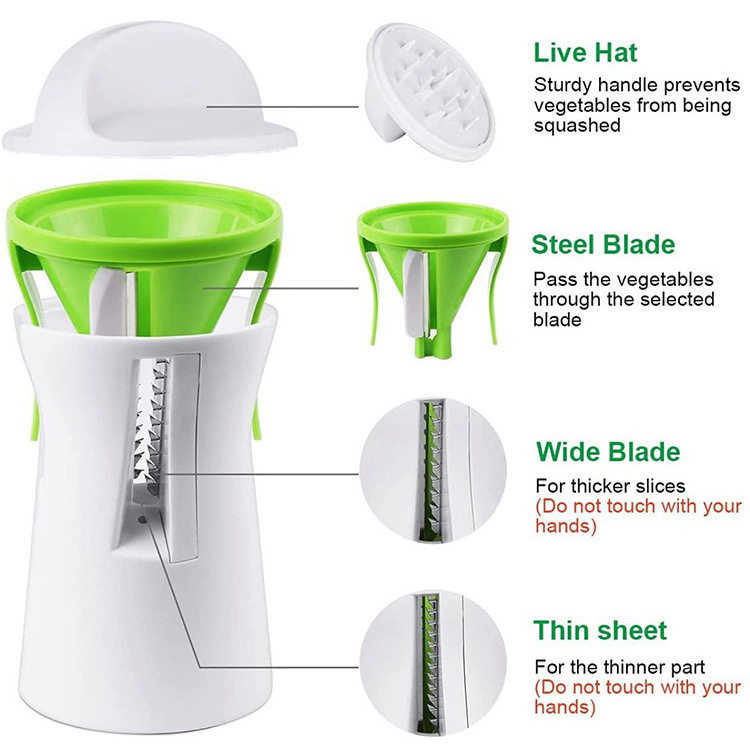 fashion Vegetable Grater Stainless Steel Carrot Cucumber Slicer Chopper Vegetable Spiral Blade Cutter