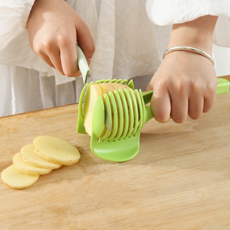 Household Plastic Tomato Slicer Lemon Cutter Multipurpose Handheld Vegetable Fruit Slicer