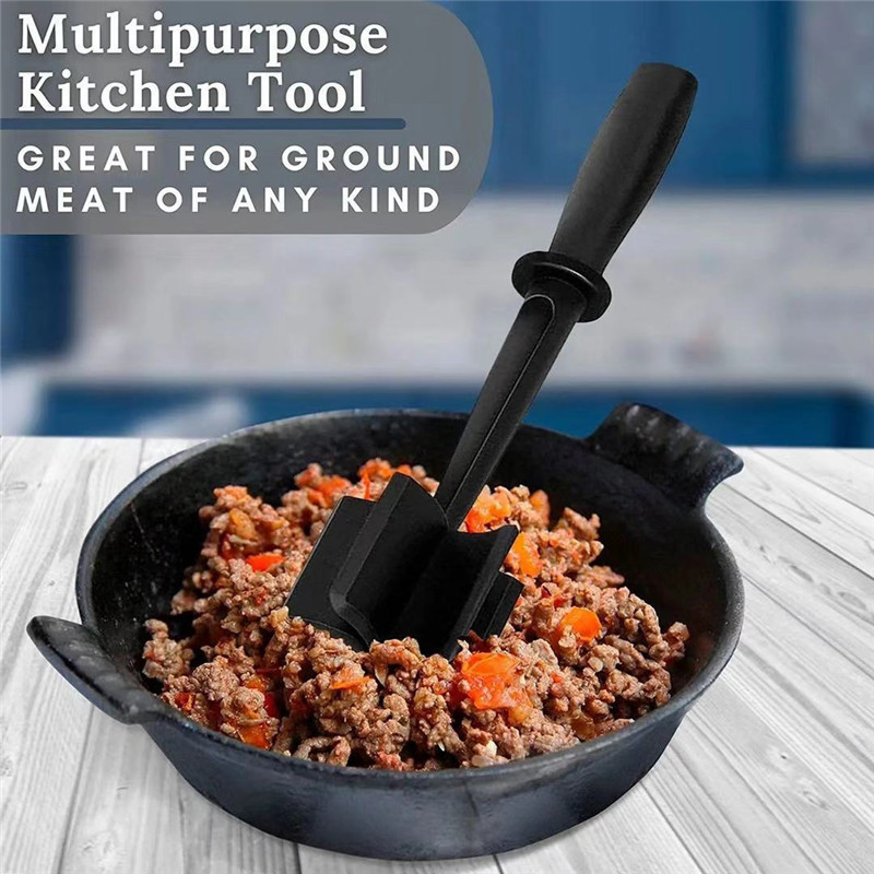 One Stop Shopping Food Masher Wholesale Kitchen Gadget Ground Beef Hamburger Chopper Heat Resistant Cookware Potato Meat Masher