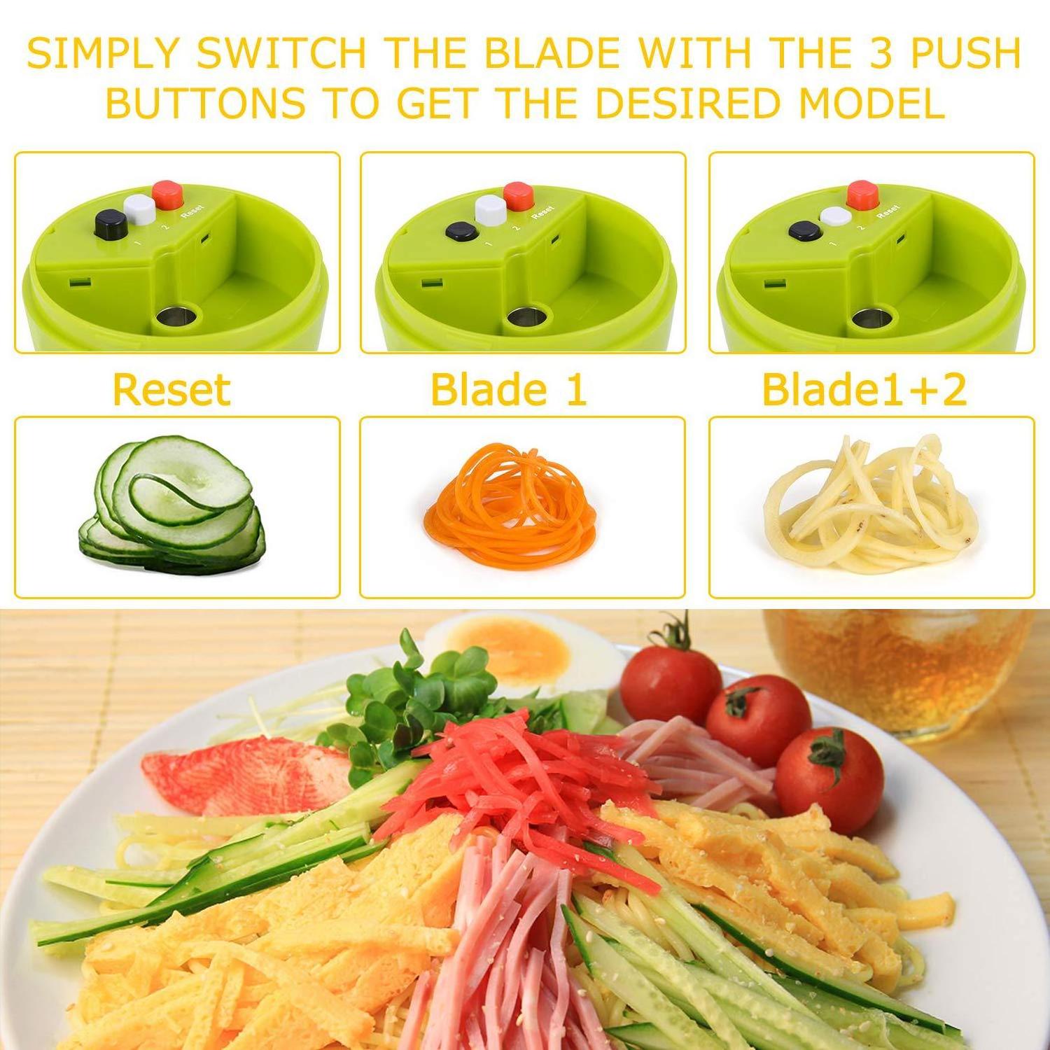 multi-function mandoline slicer Hand-held vegetable spiralizer 5 in 1 mini  shredder adjustable spiral slicer