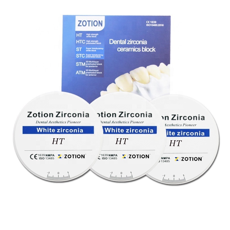 High strength HT White Zirconia Blocks Dental Zirconia Implant Dental Zirconia Pucks For Sale