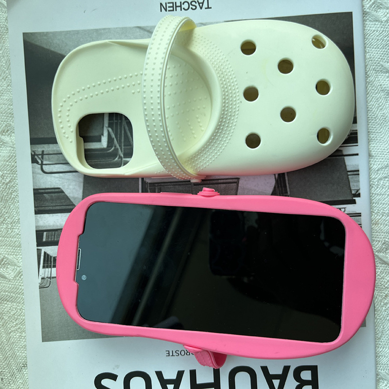 New Arrival Popular Simulation Slippers Shoes Soft Silicone Phone Case  funny hole Case For phone 13 12 11 14 Pro MAX