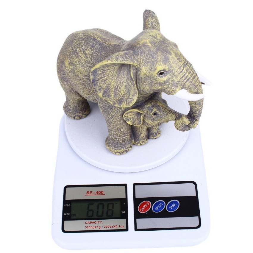 Resin Elephant Statue Feng Shui Elegant Elephant Trunk Sculpture Lucky Wealth Figurine Crafts Ornaments Home Living Room Decor