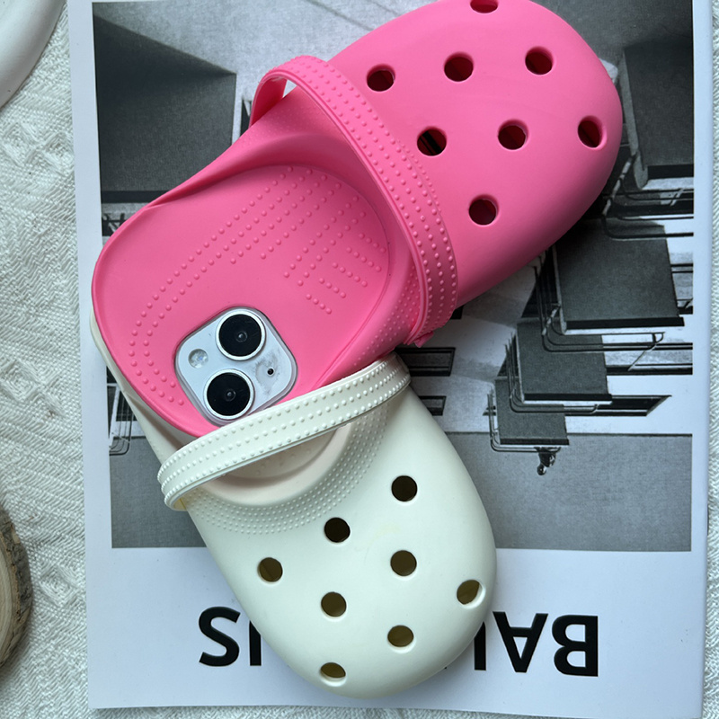 New Arrival Popular Simulation Slippers Shoes Soft Silicone Phone Case  funny hole Case For phone 13 12 11 14 Pro MAX