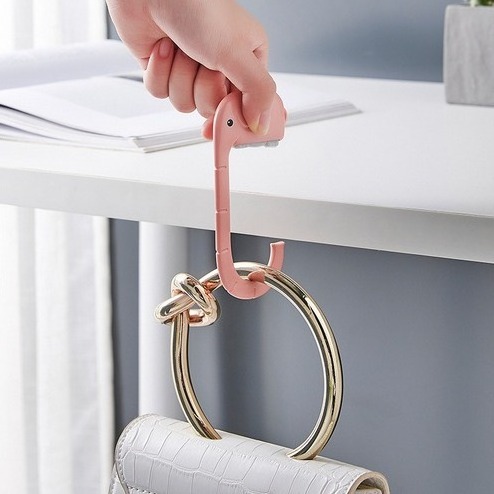 Travel Portable Plastic Bag Cute Elephant Hook for Hanging Decorative Table Purse Bag Hooks Wall Hanger Holder Handbag Hanger