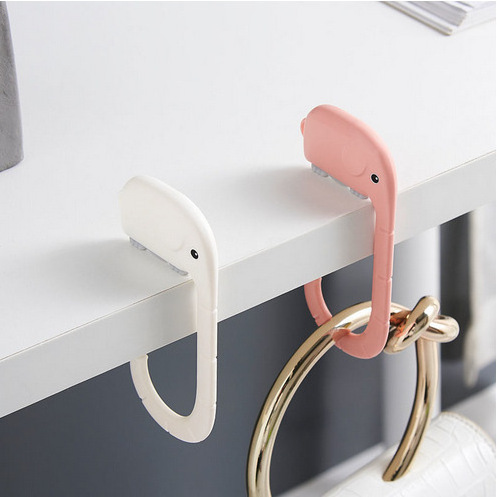 Travel Portable Plastic Bag Cute Elephant Hook for Hanging Decorative Table Purse Bag Hooks Wall Hanger Holder Handbag Hanger