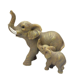 Resin Elephant Statue Feng Shui Elegant Elephant Trunk Sculpture Lucky Wealth Figurine Crafts Ornaments Home Living Room Decor