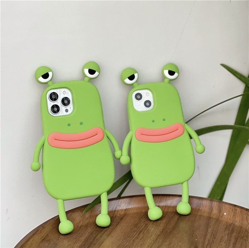 3D Rubber Frog Monster Silicone ZHAOLUSI Phone Case For iPhone 15 pro max 14 13 12 11 XS XR  cartoon Shock proof Protect Cover