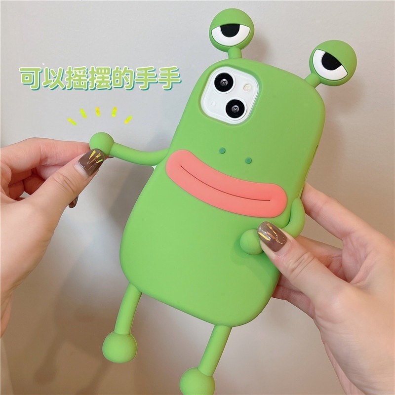 3D Rubber Frog Monster Silicone ZHAOLUSI Phone Case For iPhone 15 pro max 14 13 12 11 XS XR  cartoon Shock proof Protect Cover