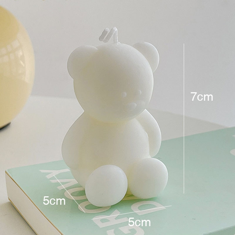 New Arrival Cute Bear Shaped Paraffin Aromatherapy Candle Scented Candle With Gift Box For Children's Birthday