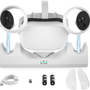 3 in 1 VR Headset Display Holder Charging Dock stand For Oculus