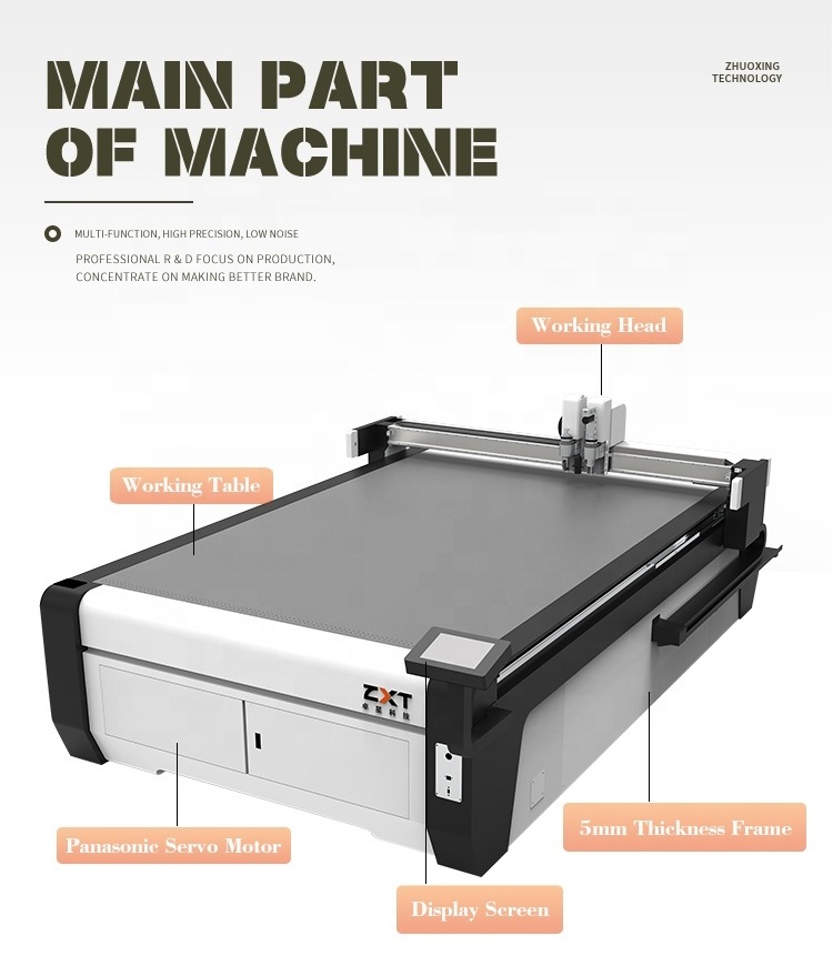 CNC Oscillating Knife Cutting Machine Digital Cutter For Corrugated Paper Cardboard Box Sample Making ZXT IECHO