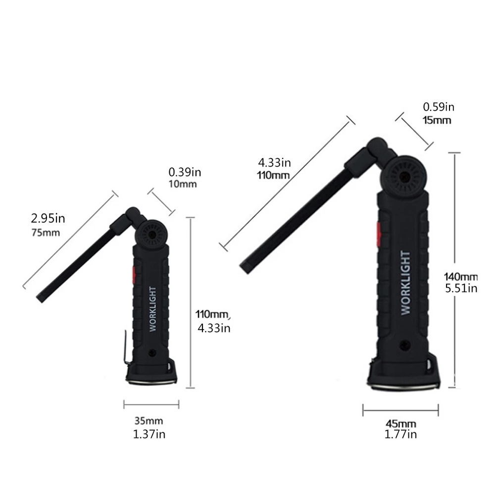 Portable Fold LED Inspection Rechargeable Garage Light Magnetic COB Work Light