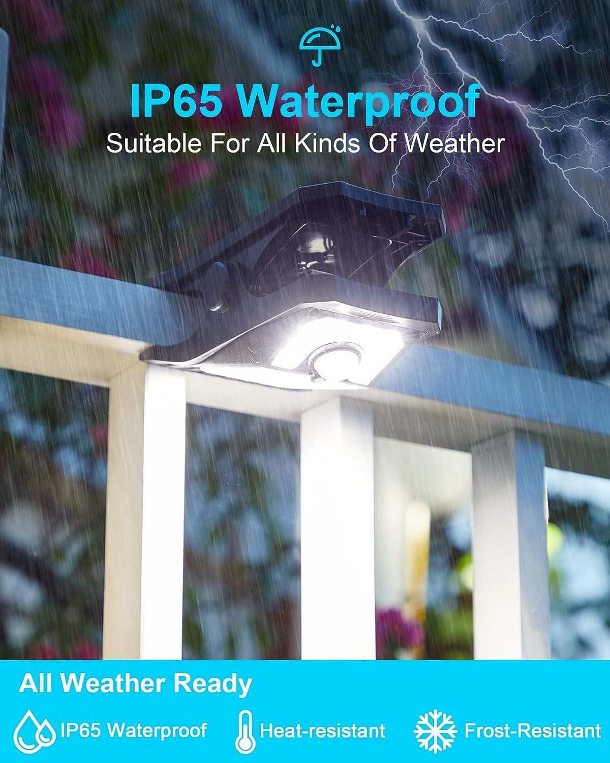 LEDs Solar Lights Outdoor Clip Motion Sensor Lights  IP65 Waterproof Security Light for Fence Deck Wall Garage Patio