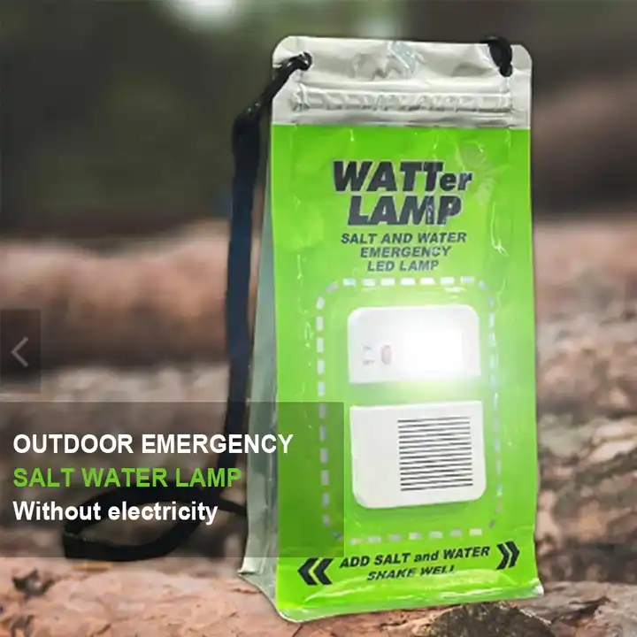 Salt Water Lamp Emergency Light LED Lamp for Outdoor Activities Camp Lighting Lamp Night Fishing Portable Lantern Use for 140 Hs