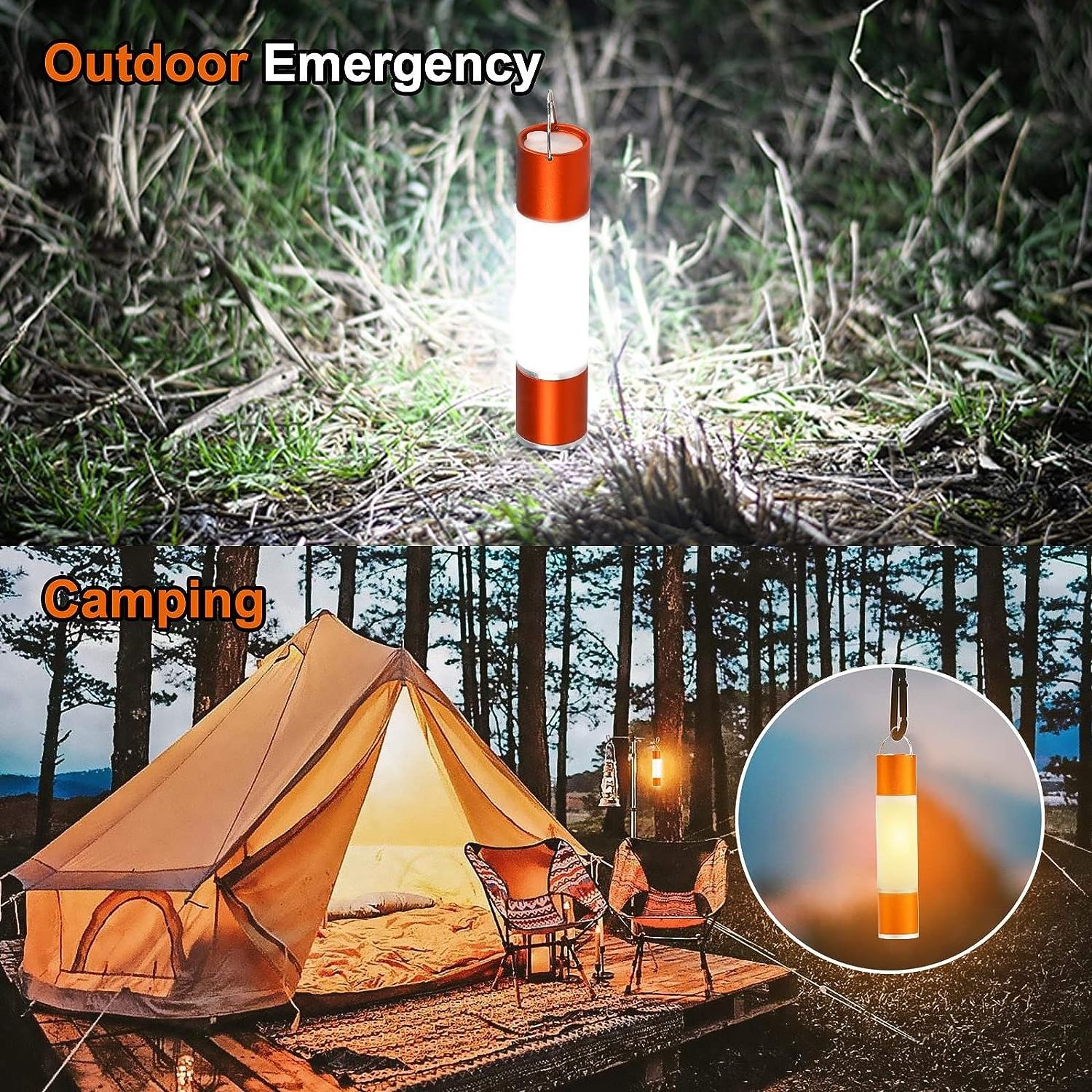 Outdoor Camping LED Telescopic Flashlight with Tripod Nuts Multifunctional Retractable Torch Light Table Lamp