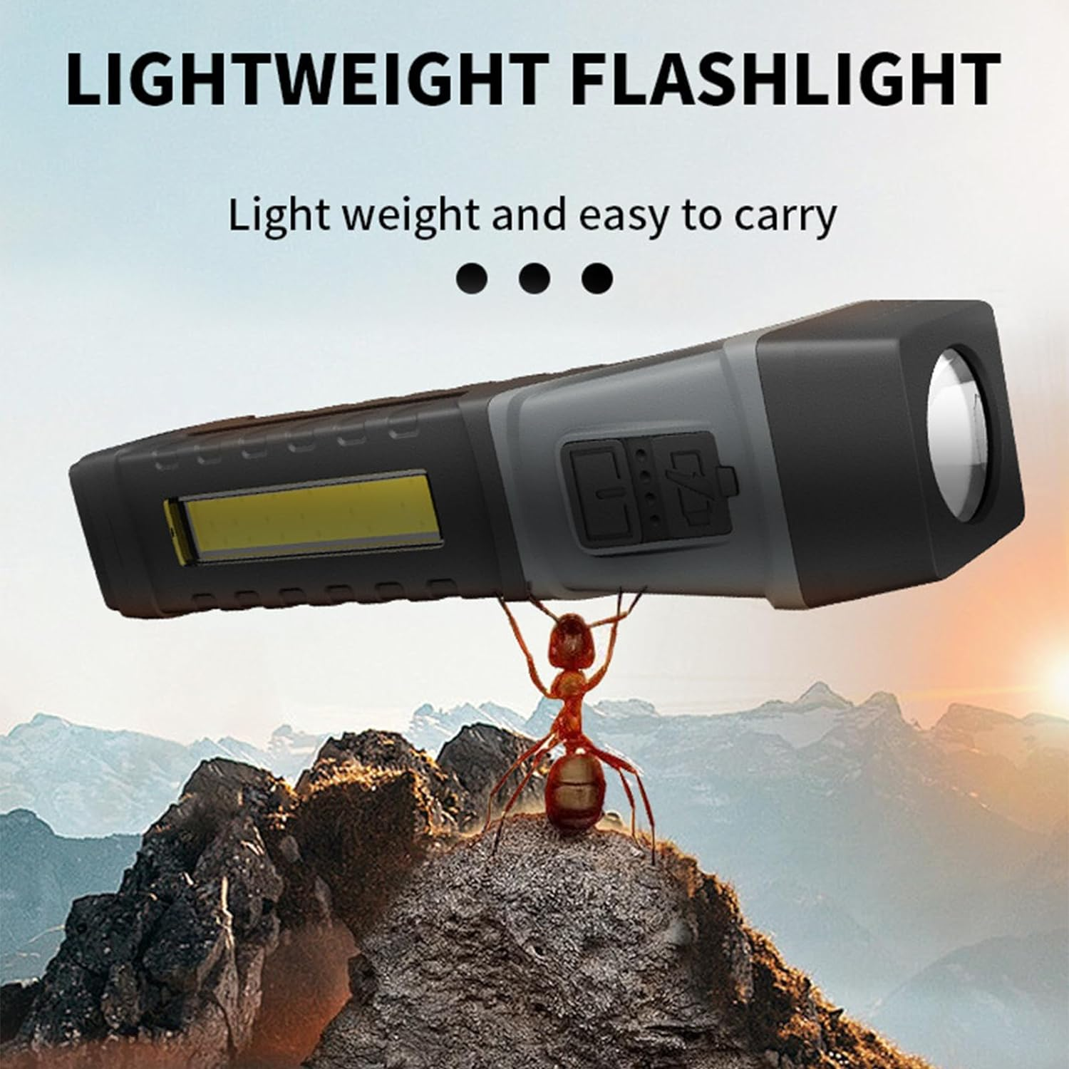 Small Led Torch Rechargeable Hand Flashlight with 5Modes 90Degree Folding Work Light with Magnetic and Light Strip Flashlight