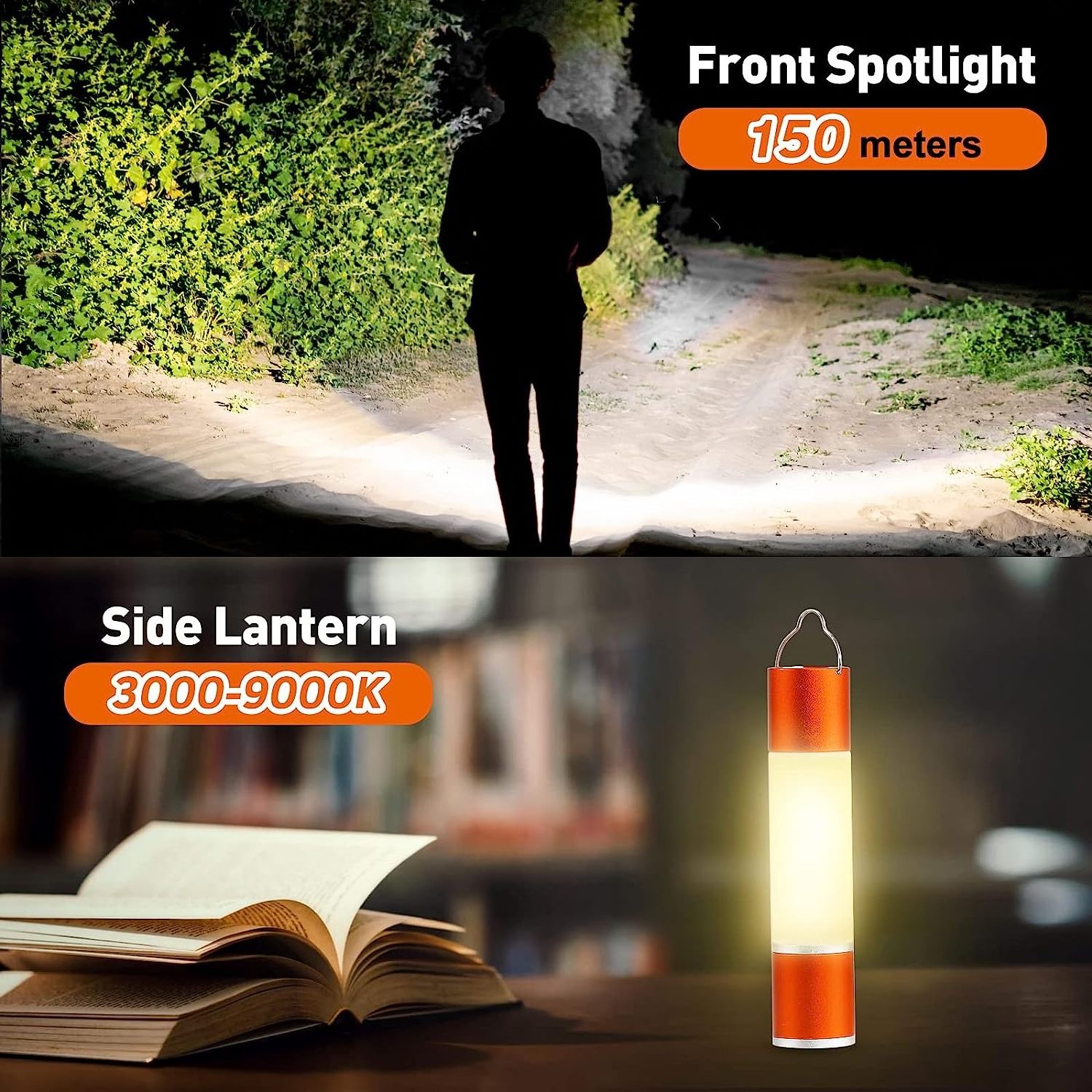 Outdoor Camping LED Telescopic Flashlight with Tripod Nuts Multifunctional Retractable Torch Light Table Lamp