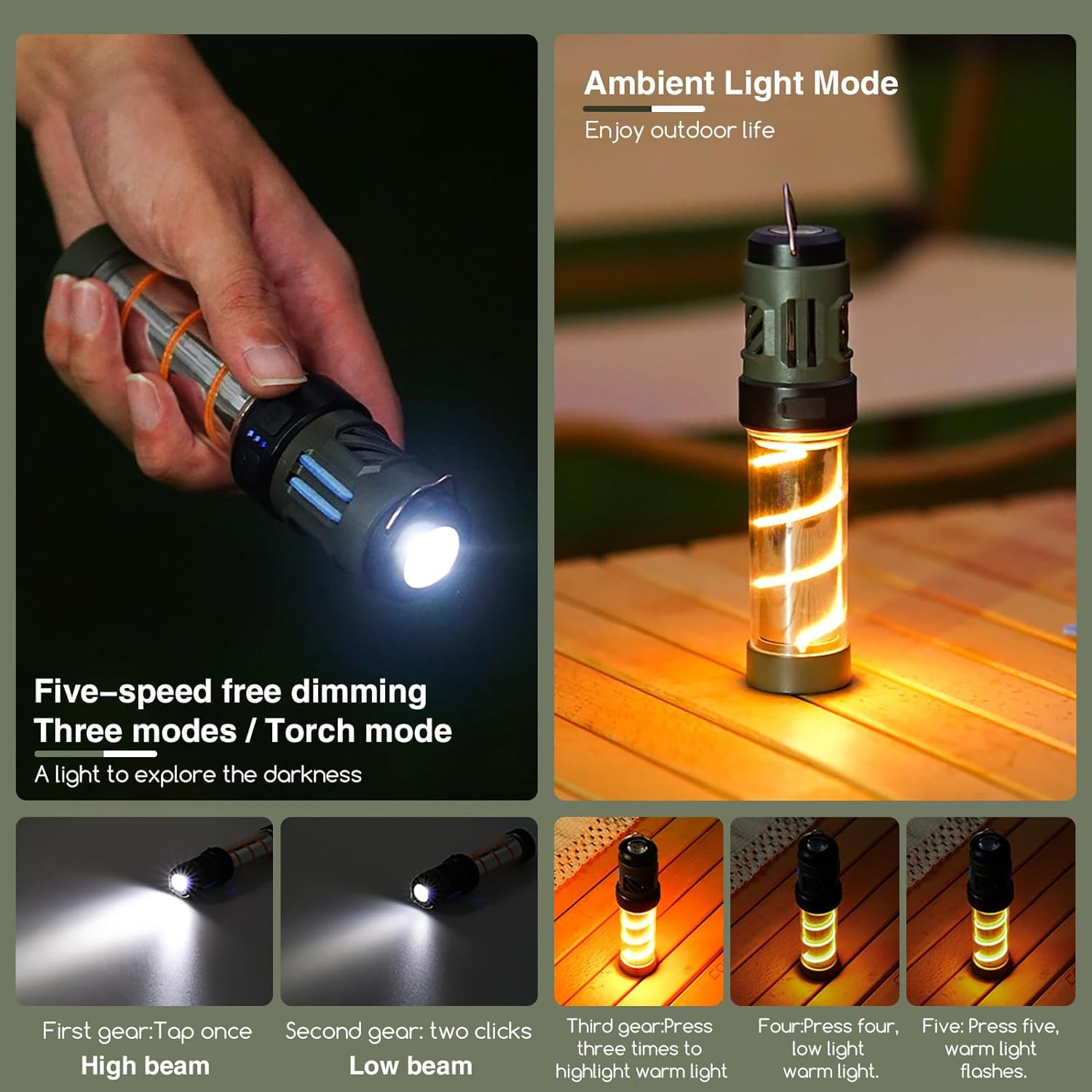 Mosquito Repeller Lamp 3-in-1 USB Rechargeable Camping Light Flashlight IPX5 Waterproof Portable Electric Bug Zapper