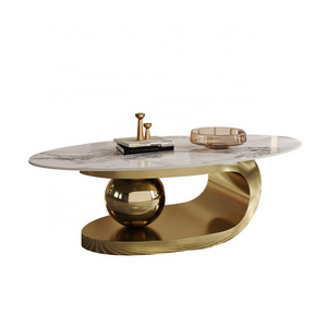 Hotel Furniture Gold Stainless Steel Coffee Table Modern Design