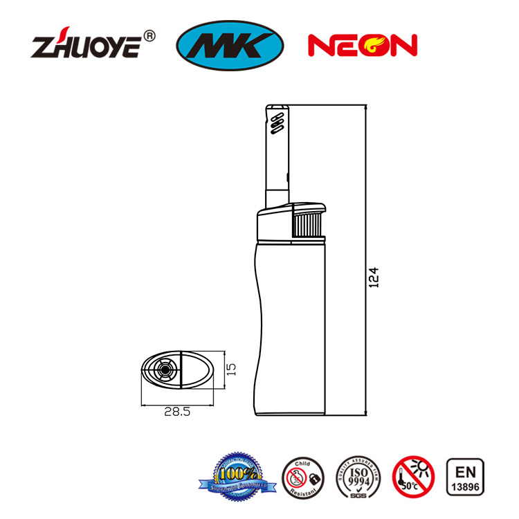 MK Factory Wholesale Candle Lighter With PVC Wrapping and  ISO High Quality Lighter Electronic Mini BBQ Lighter