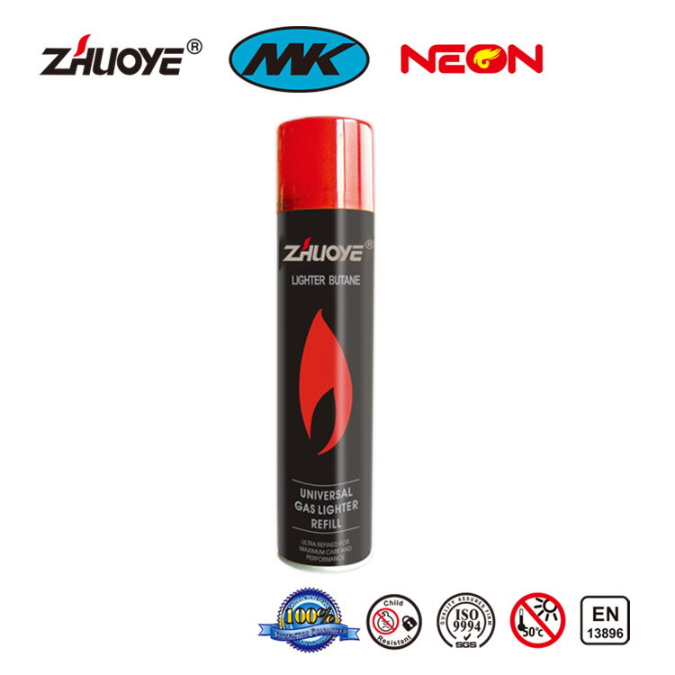 250ML High Quality Cheap Butane Gas OEM Brand Neon Premium Performance Expectation Butane Gas Lighter Refill