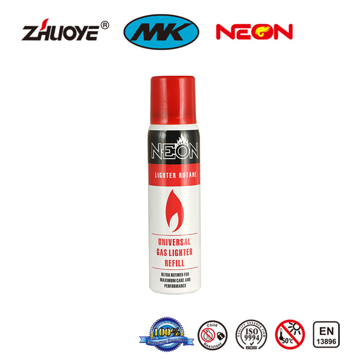 100ML mini High Quality Cheap Butane Gas OEM Brand Neon Premium Performance Expectation Butane Gas Lighter Refill