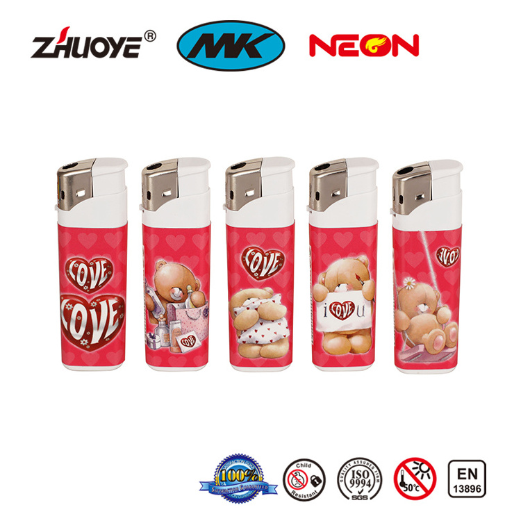 Zhuoye Lighter Oem Logo Disposable Cigarette Lighter Electric Lighter Rechargeable Cigare Lighter