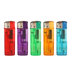 Transparent color factory Wholesale disposable lighter Custom Logo Classic lighter cigarette refillable Electric Lighter