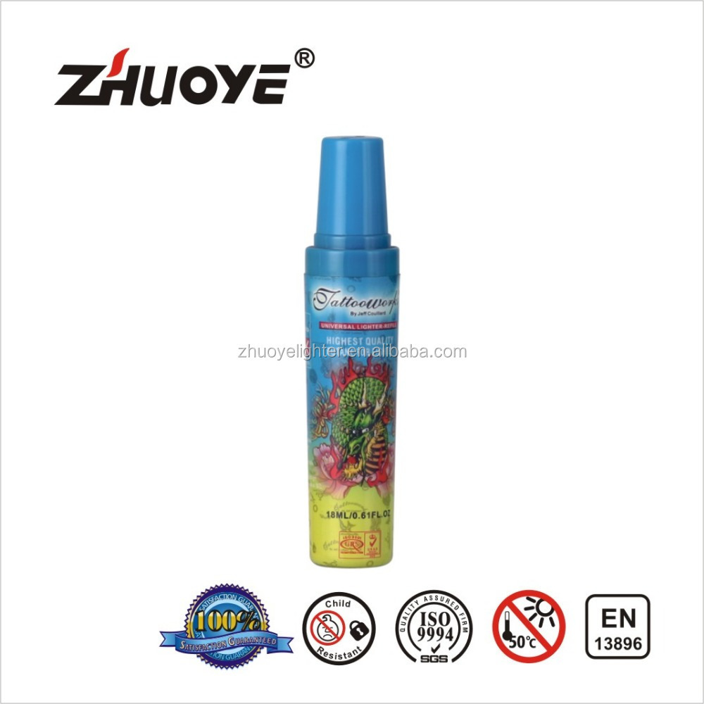 18 ML Zhuoye Lighter High Quality Plastic Material Premium Performance Expectation Butane Gas Refill