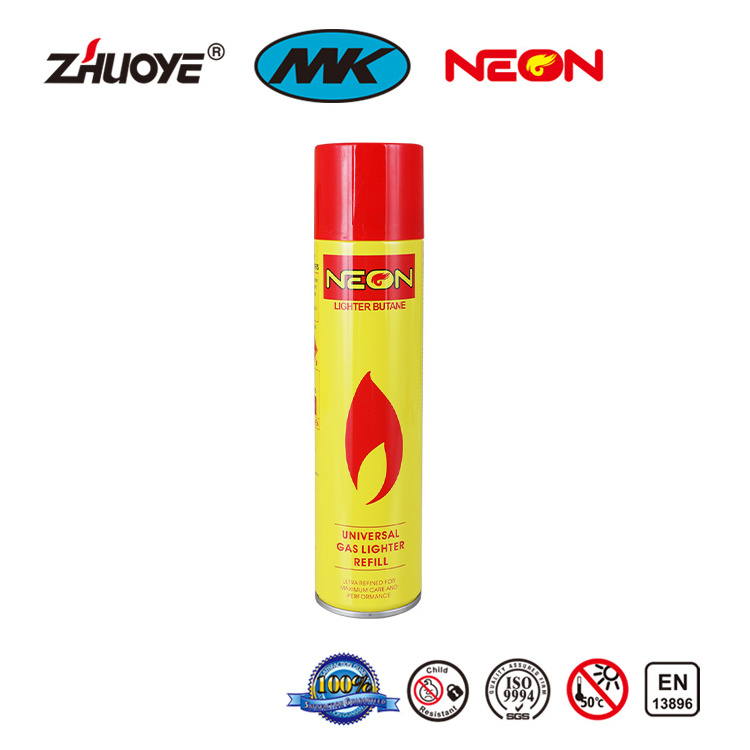 300ML High Quality Cheap Butane Gas OEM Brand Neon Premium Performance Expectation Butane Gas Lighter Refill