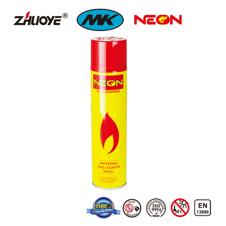 250ML High Quality Cheap Butane Gas OEM Brand Neon Premium Performance Expectation Butane Gas Lighter Refill