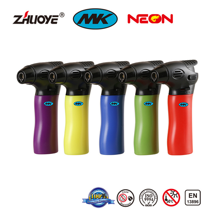 MK Cigar Lighter Torch Rubber blue jet Flame Kitchen Cooking Gas Torch Lighter Refillable Windproof Jet Torch Lighter