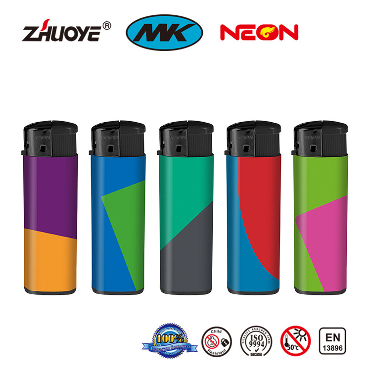 Transparent color factory Wholesale disposable lighter Custom Logo Classic lighter cigarette refillable Electric Lighter