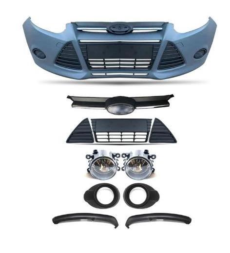 Custom Front Bumper 2012-2014 For Ford Focus ST 2015-2018  Body kit with Grille OE style Tuning Abs Plastic Accessories Rs