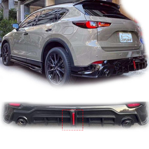 2024 New Rear Bumper Diffuser Exhaust with LED Light For Mazda CX-5 2020-2023 Carbon Fiber Car Tuning Accessory Bodykit Parts pp