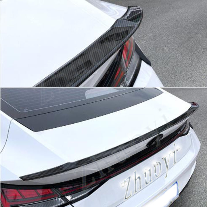 2023 NEW Sports Rear Spoiler Ducktail Lip For Hyundai Elantra  Fiber Carbon Look ABS Wing  Car Exterior Accessories 2020 2019