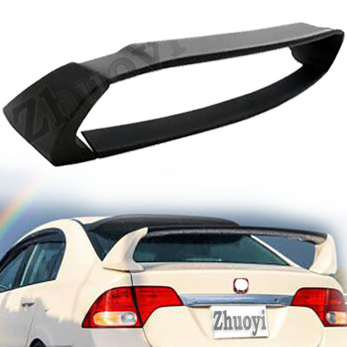 3 4PCS Rear Trunk Spoiler Lip For Honda Civic 2006-2011 8th Gen FD2 Type R Carbon Fiber Boot Wing ABS Car Tuning Accessory Parts