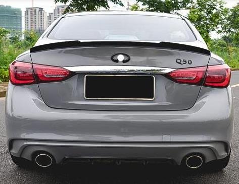 2023 M4 Style Rear Spoiler For Infiniti Q50 Q50S 2014-2022 Carbon Fiber Boot Lips PSM Trunk Wing ABS Car Bumper Tuning Accessory