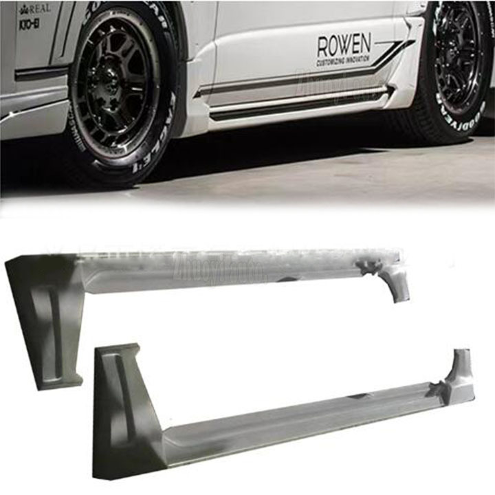 ROWEN Custom Front Bumper Lip With Light For Toyota HIACE 200 Series Van 2005-2018 Commuter Wide Body Kit Tuning Accessory Parts