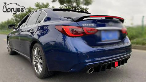 2023 M4 Style Rear Spoiler For Infiniti Q50 Q50S 2014-2022 Carbon Fiber Boot Lips PSM Trunk Wing ABS Car Bumper Tuning Accessory