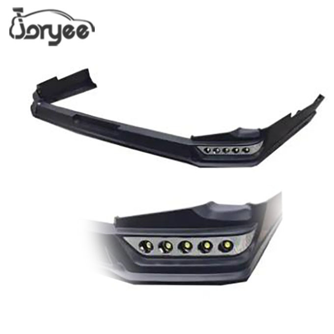 Upgrade Rowen Style Front Bumper Lip With LED For Toyota Hiace Accessories Van Commuter Bus Modified Parts Wide Narrow Body Kits