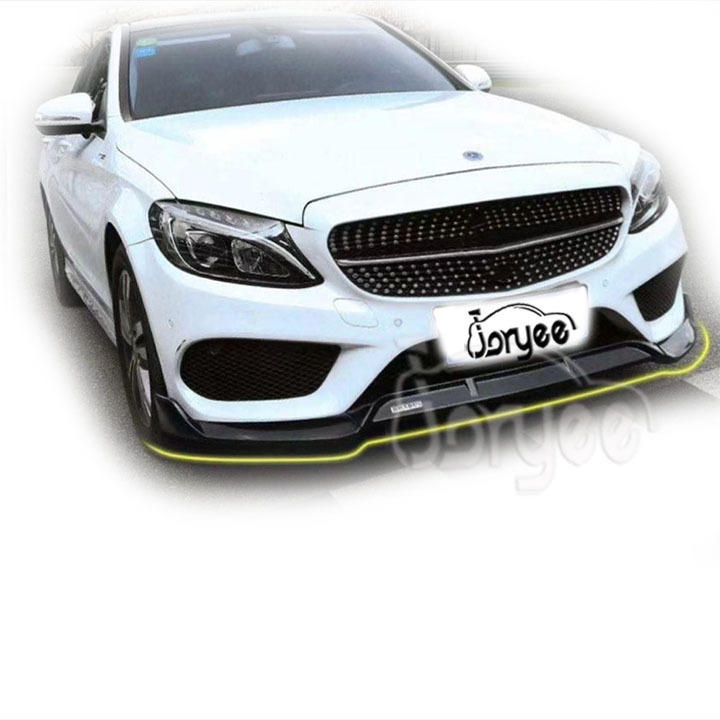 AMG Front Bumper Lip Splitter For Mercedes Benz C class C63S Carbon Fiber Spoiler Body Kit Tuning Accessory ABS Part