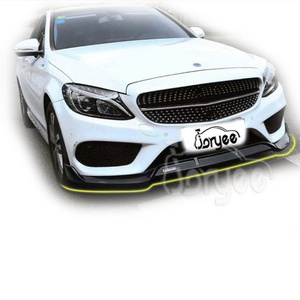 AMG Front Bumper Lip Splitter For Mercedes Benz C class C63S Carbon Fiber Spoiler Body Kit Tuning Accessory ABS Part