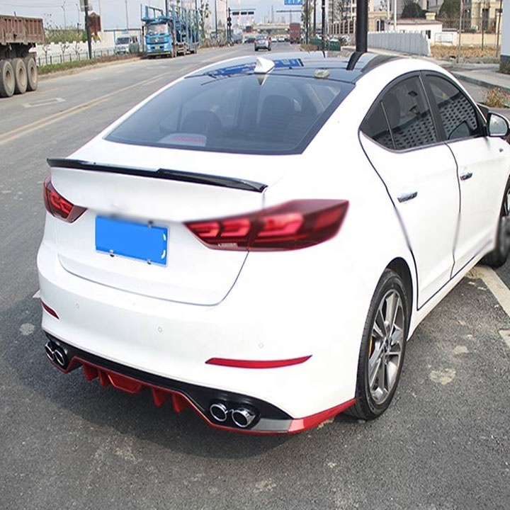 Upgrade Rear Bumper Diffuser For Hyundai ELANTRA 2016 2017 Quad Dual Exhaust Spoiler Modified Accessory body kit auto parts 2015