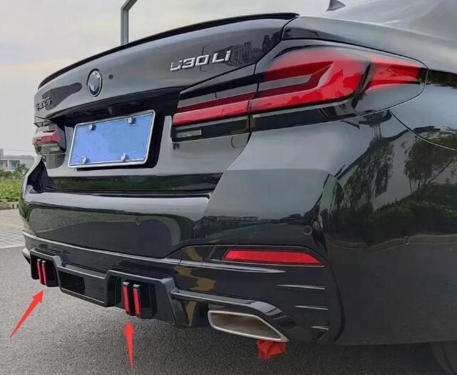 Latest 2023 M5 Diffuser With Double LED-Light For BMW 5 series  G35 2015-2022 Body Kit Quad Exhaust  MP Style Sport Rear Bumper